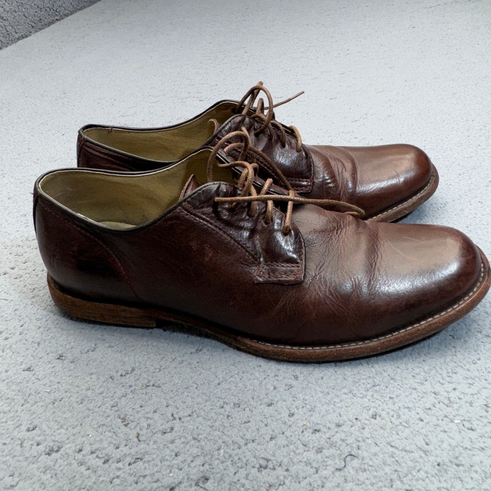 Frye Oxford Mens 9.5 Brown Leather Derby Dress Casual James Plain Toe